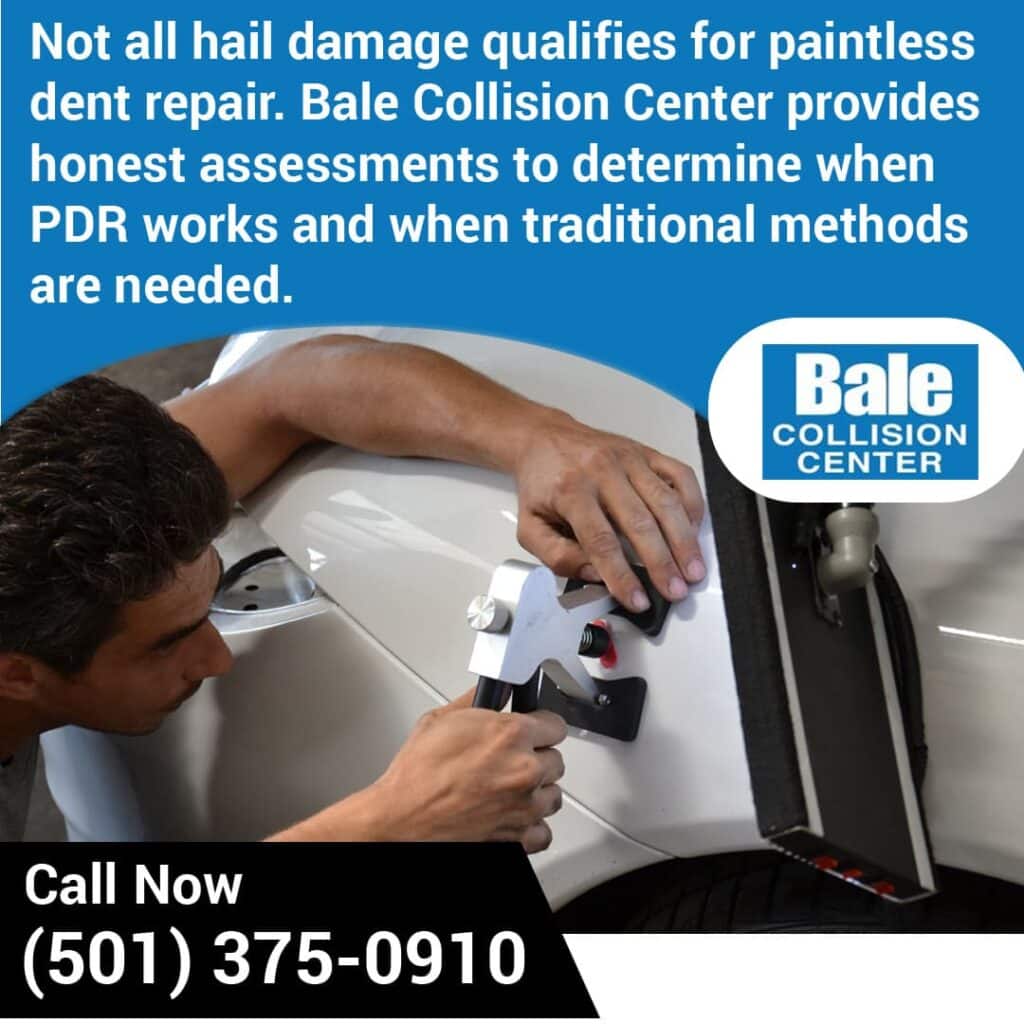 Paintless dent repair on hail damage